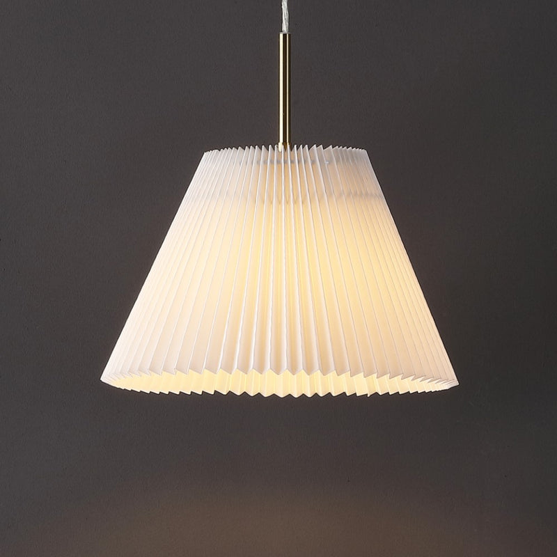 Alden 14.25" 1-Light Classic French Country Iron LED Pendant with Pleated Shade - JONATHAN Y