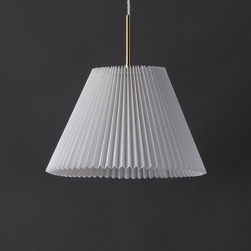 Alden 14.25" 1-Light Classic French Country Iron LED Pendant with Pleated Shade - JONATHAN Y