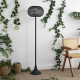 Jaemin 58" Modern Coastal Faux Rattan Integrated Indoor/Outdoor LED Solar Powered Floor Lamp