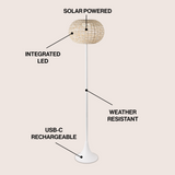 Jaemin 58" Modern Coastal Faux Rattan Integrated Indoor/Outdoor LED Solar Powered Floor Lamp