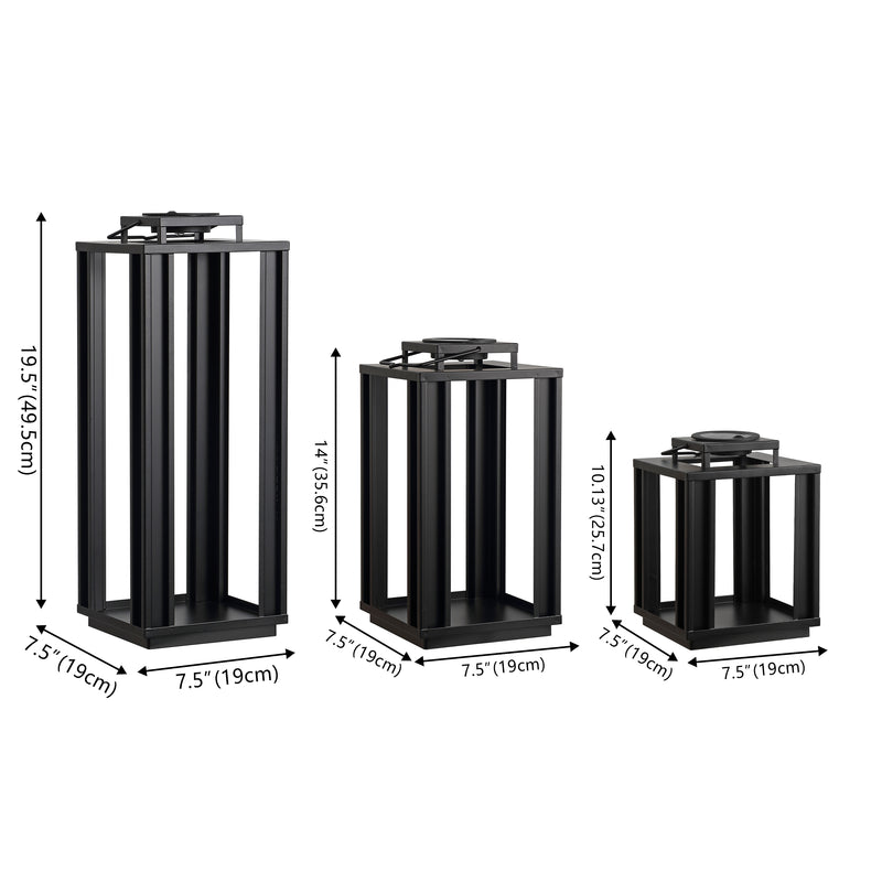 Leland Modern Industrial Integrated Indoor/Outdoor LED Solar Powered Lanterns