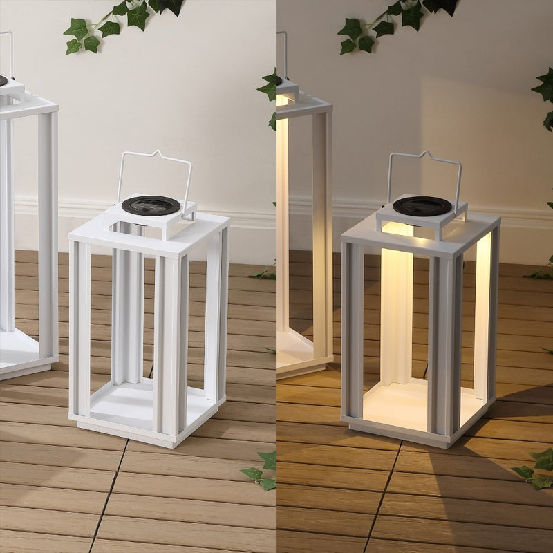 Leland Modern Industrial Integrated Indoor/Outdoor LED Solar Powered Lanterns
