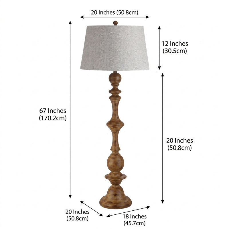 Taylor 67" Resin LED Floor Lamp Brown Wood Finish – DIM