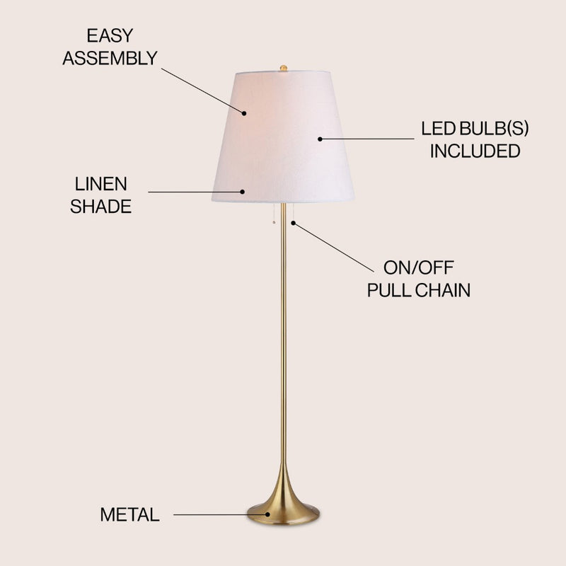 Amelia 63" Metal LED Floor Lamp