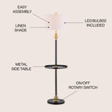 Evans 61" Metal LED End Table Floor Lamp - JONATHAN Y