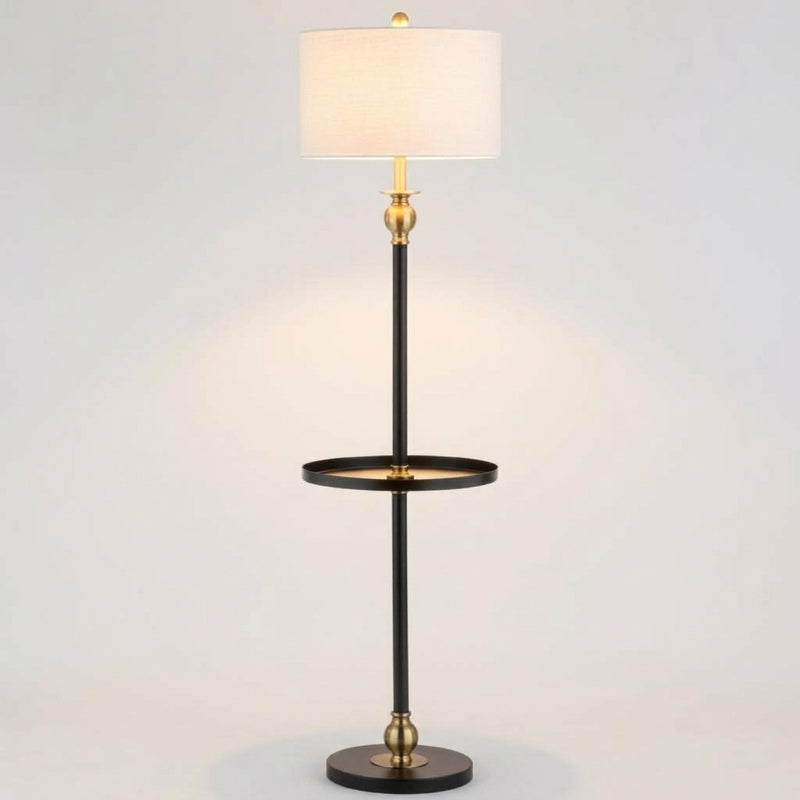 Evans 61" Metal LED Side Table Floor Lamp Black/Brass – MAIN-ROOM