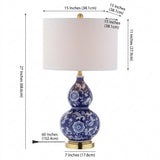 Lee 27" Ceramic Chinoiserie LED Table Lamp Blue/White – DIM