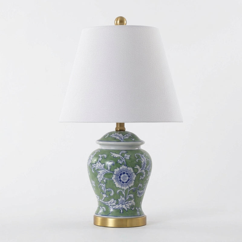 Penelope Chinoiserie Table Lamp Green/White – OFF