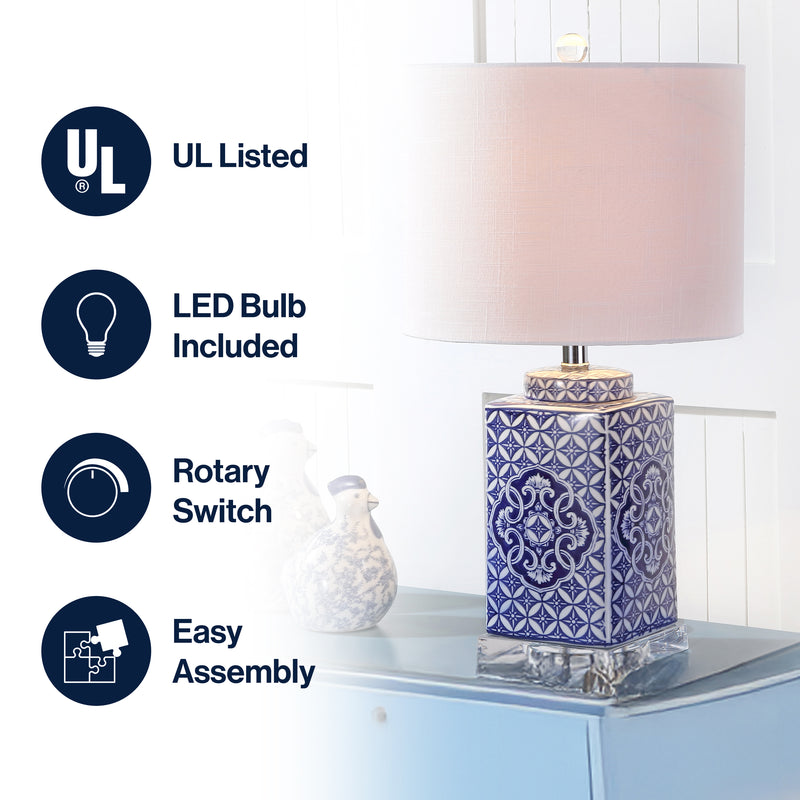 Choi 23" Chinoiserie LED Table Lamp