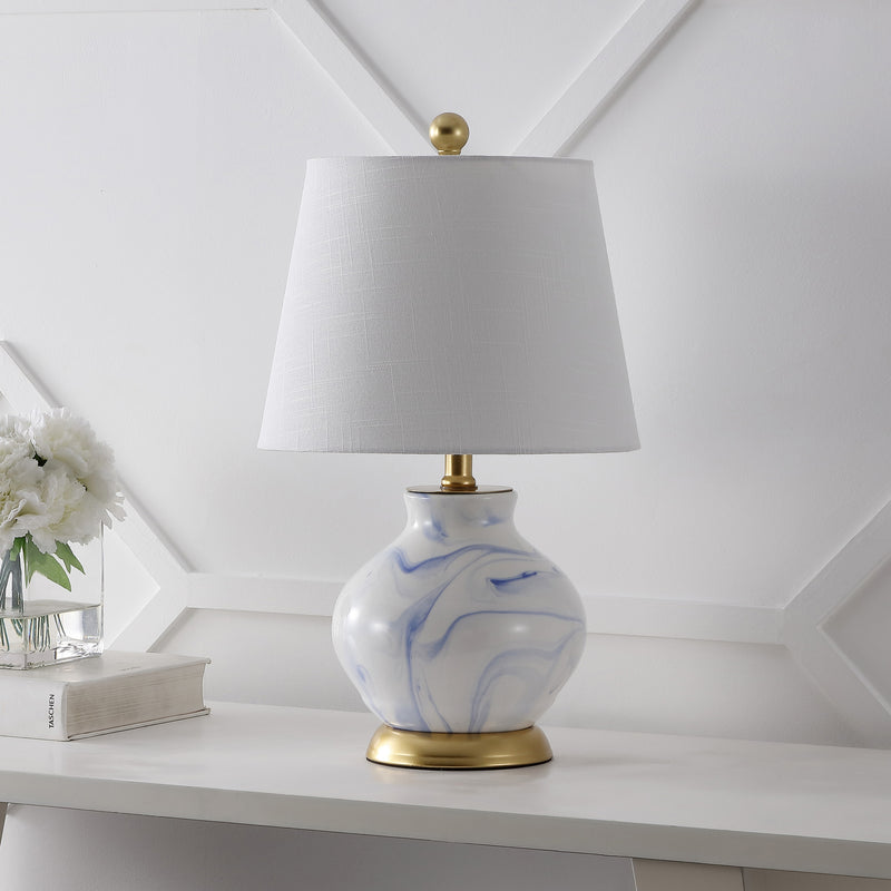 Holly 20.5" Marbleized Ceramic LED Table Lamp