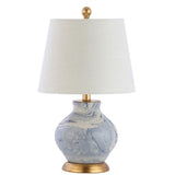 Holly 20.5" Marbleized Ceramic LED Table Lamp - JONATHAN Y