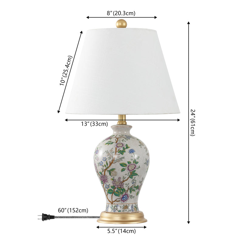 Grace 24" Floral LED Table Lamp - JONATHAN Y
