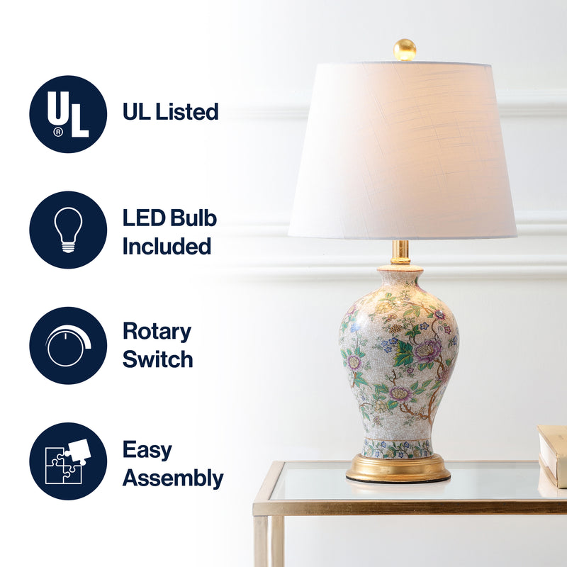 Grace 24" Floral LED Table Lamp