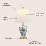 Grace 24" Floral LED Table Lamp