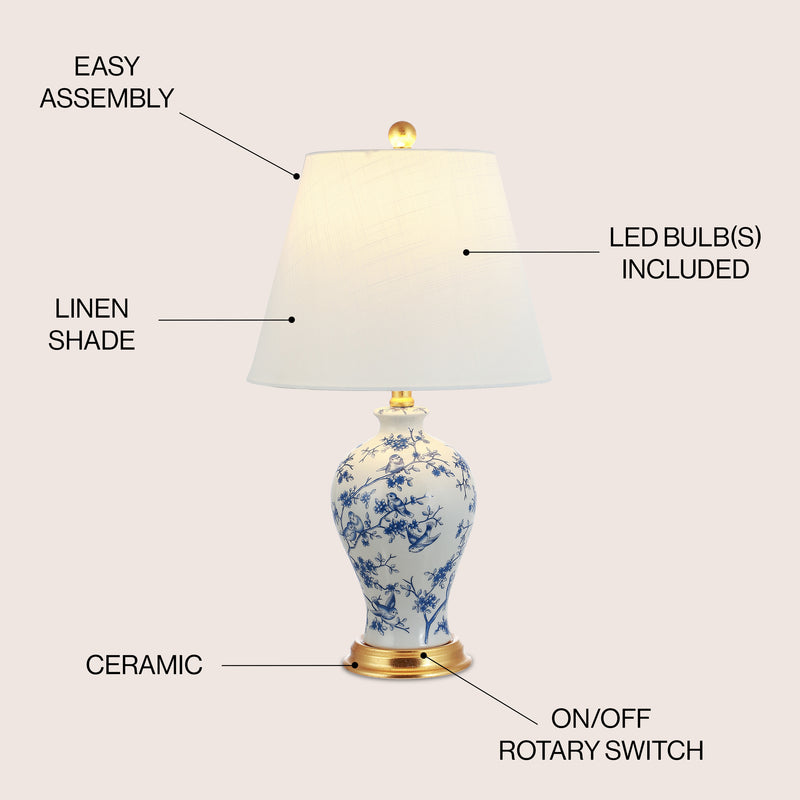 Grace 24" Floral LED Table Lamp