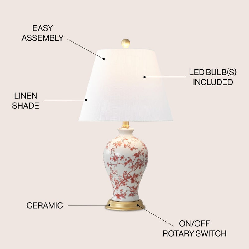 Grace 24" Floral LED Table Lamp - JONATHAN Y