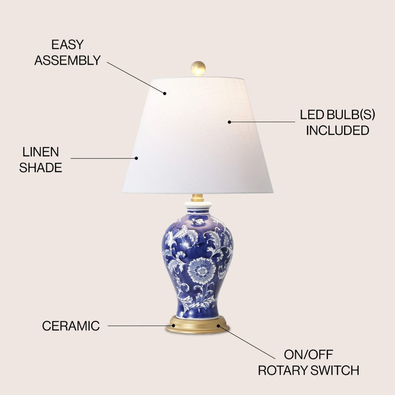 Grace 24" Floral LED Table Lamp - JONATHAN Y