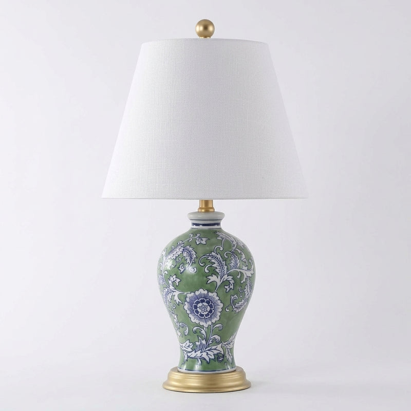 Grace 24" Floral LED Table Lamp Green/White – OFF