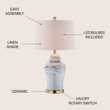 Wallace 26" Ceramic LED Table Lamp - JONATHAN Y