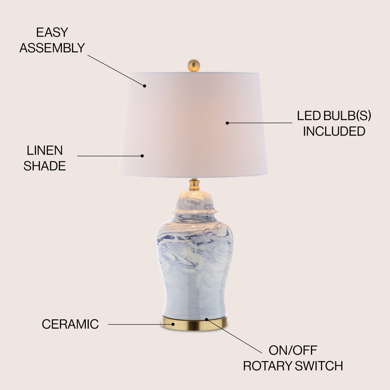 Wallace 26" Ceramic LED Table Lamp - JONATHAN Y