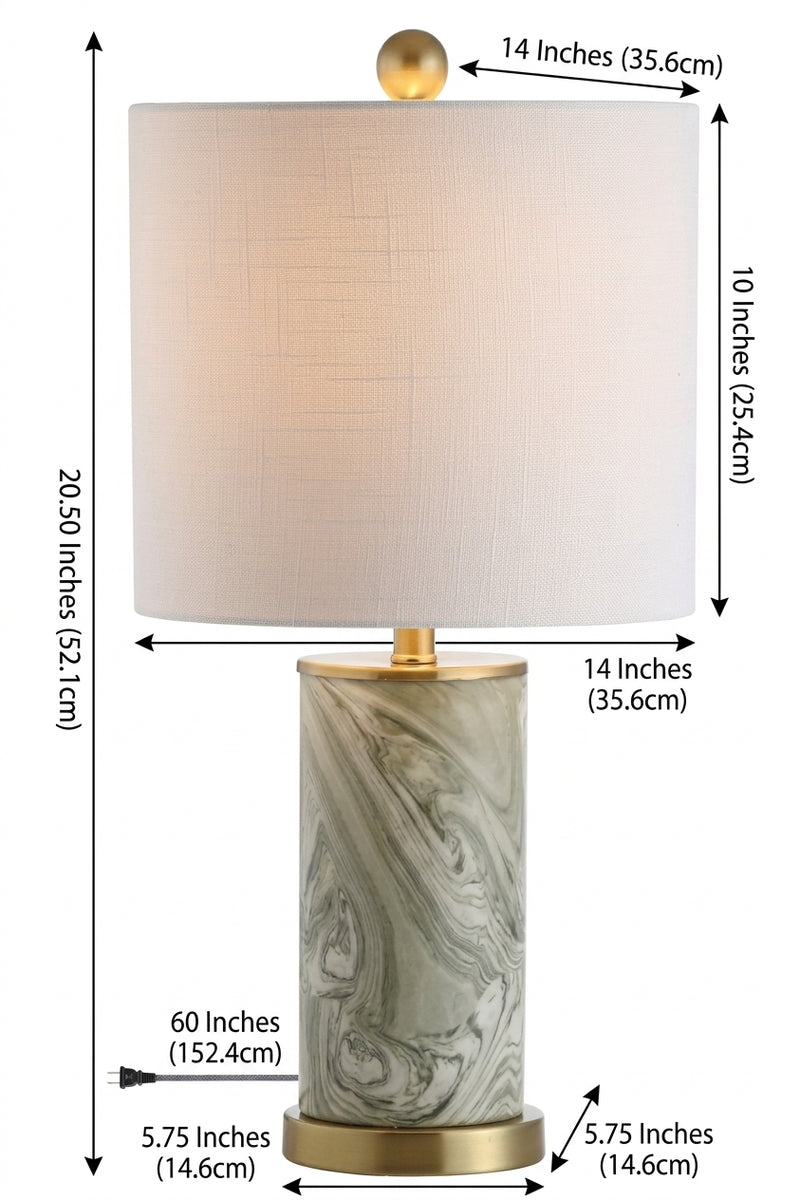 Swirl 20.5" Ceramic LED Table Lamp Gray/Green – DIM