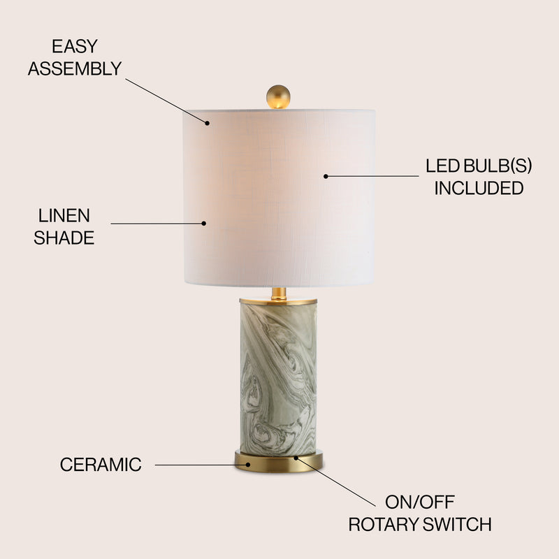 Swirl 20.5" Ceramic LED Table Lamp - JONATHAN Y