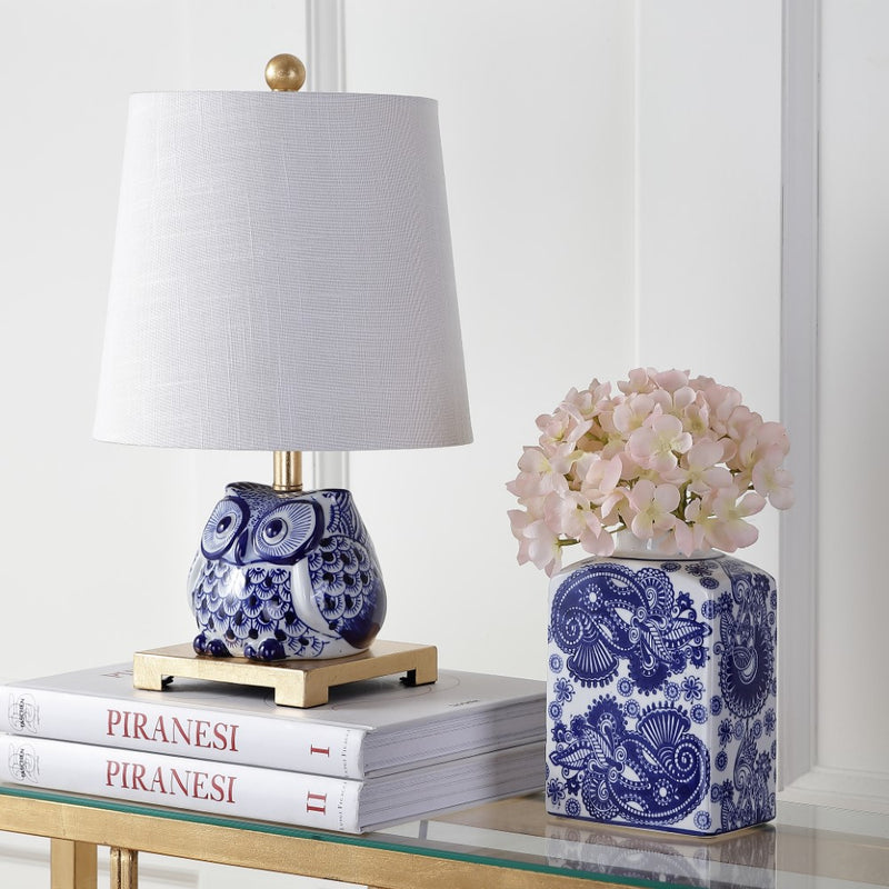 Justina 16" Ceramic Mini LED Table Lamp - JONATHAN Y