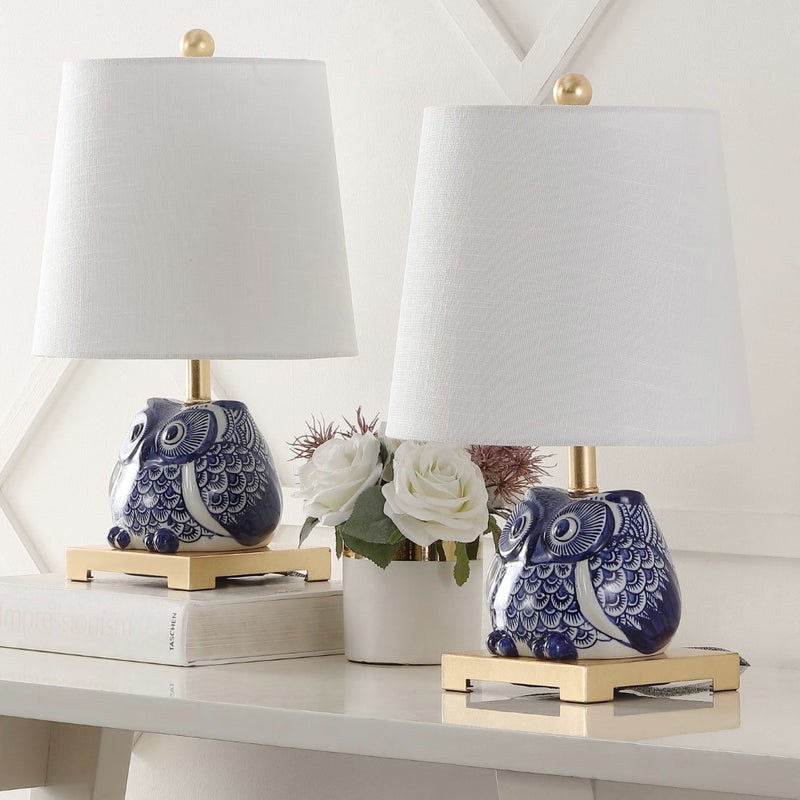 Justina 16" Ceramic Mini LED Table Lamp - JONATHAN Y