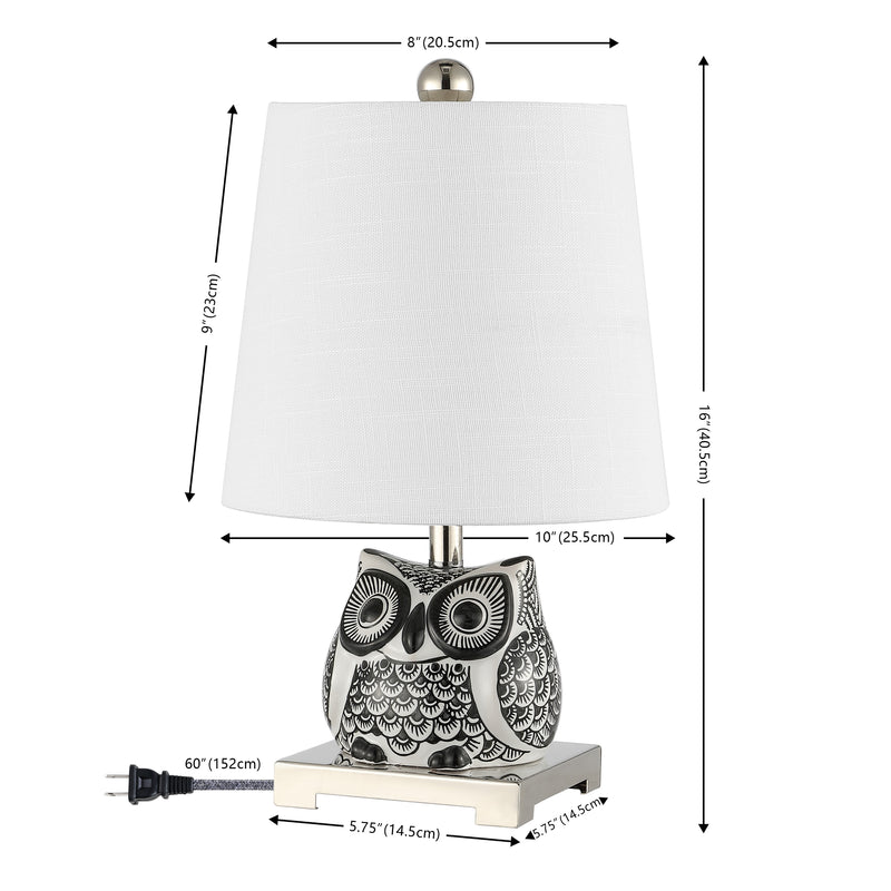 Justina 16" Ceramic Mini LED Table Lamp - JONATHAN Y