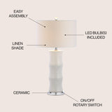 Tiki 26.5" Ceramic LED Table Lamp - JONATHAN Y