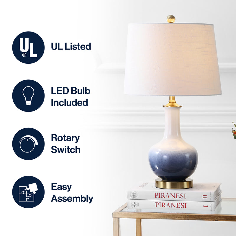 Gradient 25" Ceramic/Brass LED Table Lamp
