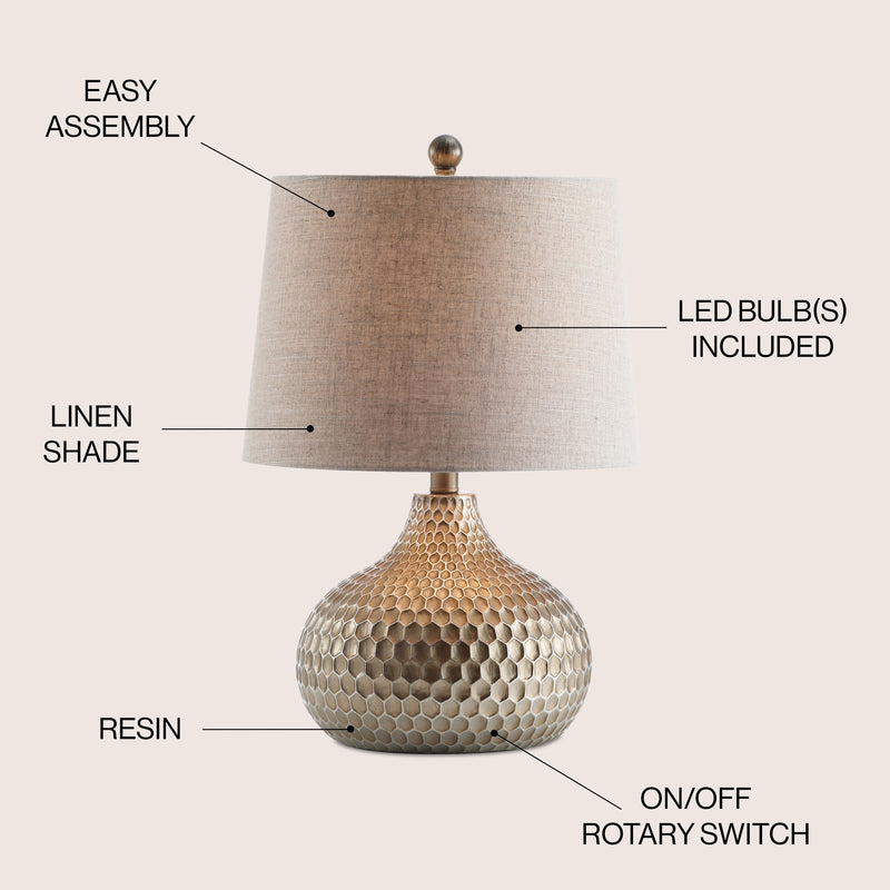 Bates 22" Honeycomb LED Table Lamp - JONATHAN Y