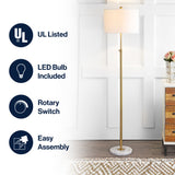 June 65" Adjustable Metal/Marble LED Floor Lamp