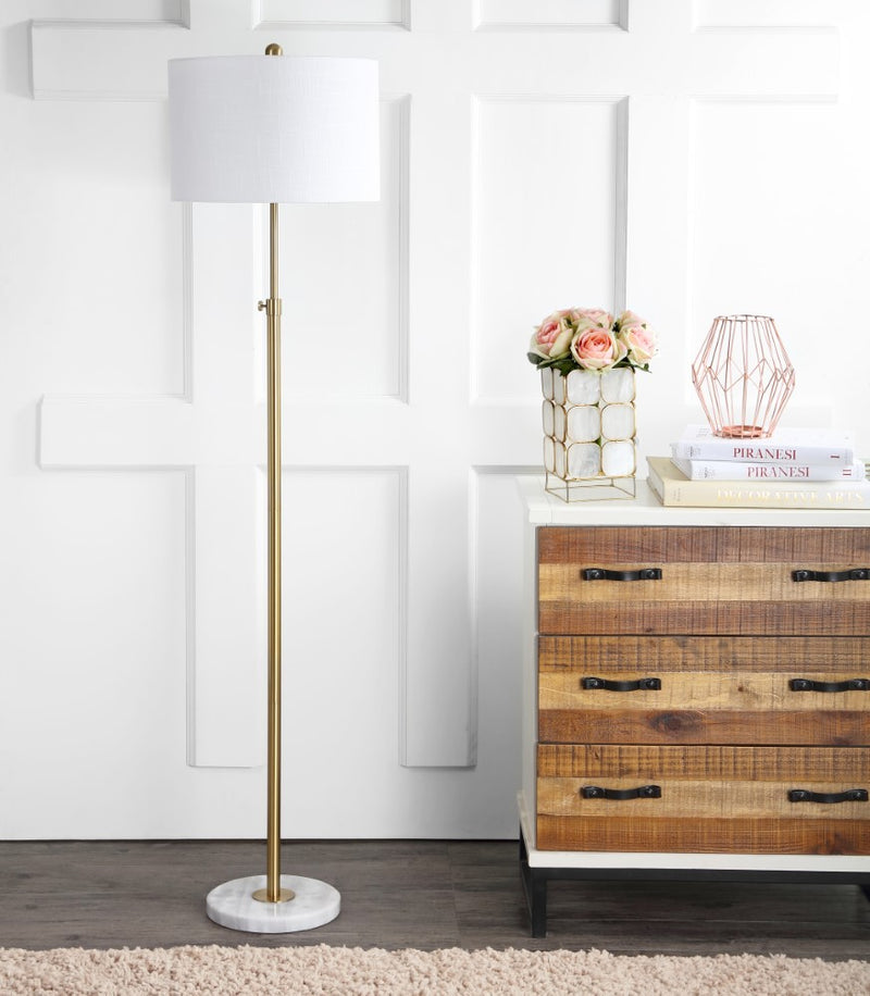 June 65" Adjustable Metal/Marble LED Floor Lamp