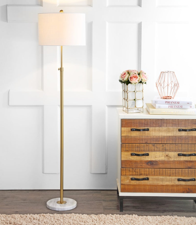 June 65" Adjustable Metal/Marble LED Floor Lamp