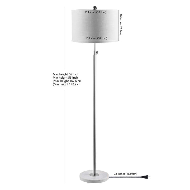 June 65" Adjustable Metal/Marble LED Floor Lamp
