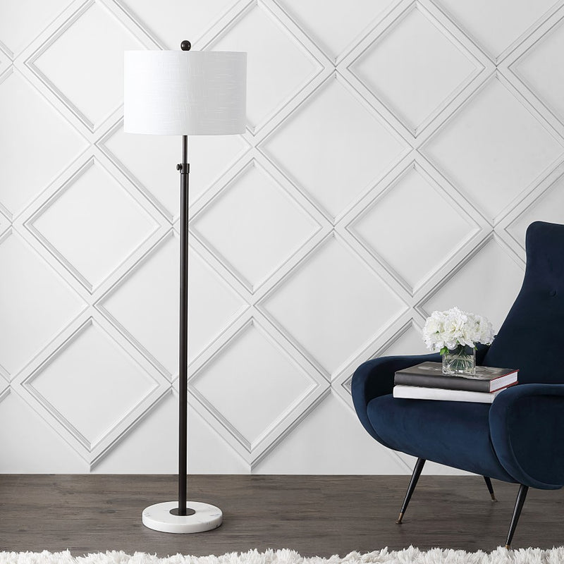 June 65" Adjustable Metal/Marble LED Floor Lamp