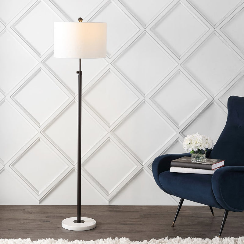 June 65" Adjustable Metal/Marble LED Floor Lamp