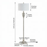 Othello 62" Metal LED Floor Lamp Polished Nickel – DIM
