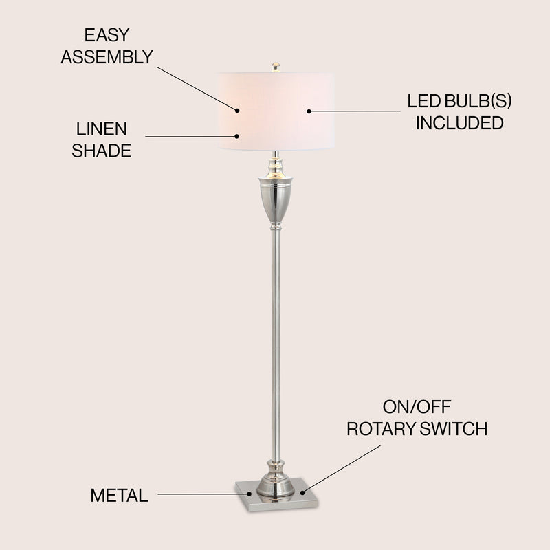Othello 62" Metal LED Floor Lamp - JONATHAN Y