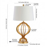 Sebastian 28.5" Metal Trellis LED Table Lamp Gold Leaf – DIM