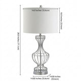 Honore 28" Metal Wire Frame LED Table Lamp Chrome – DIM