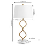 Levi 31.5" Metal/Crystal LED Table Lamp