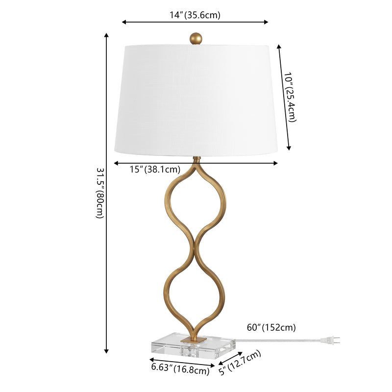 Levi 31.5" Metal/Crystal LED Table Lamp
