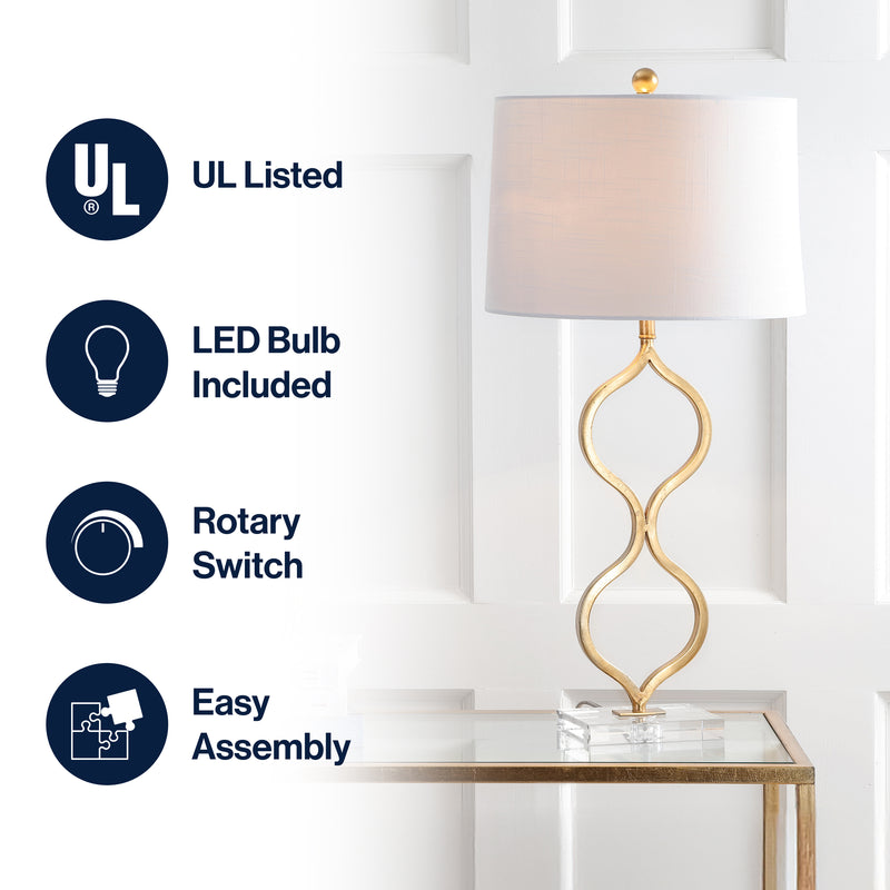 Levi 31.5" Metal/Crystal LED Table Lamp