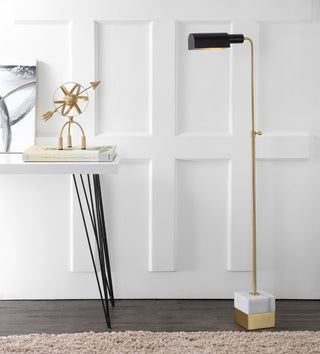Iva 56.5" Adjustable Brass Library LED Floor Lamp - JONATHAN Y