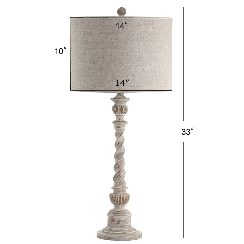 Regent 33" Rustic Resin LED Table Lamp - JONATHAN Y