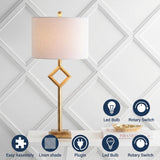 Juno 30.75" Metal/Resin LED Table Lamp Gold Leaf – ICONS