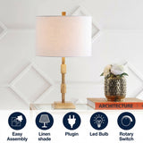 Windsor 29" Metal LED Table Lamp Gold Leaf – ICONS