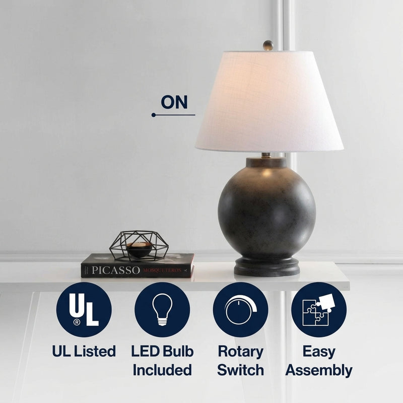 Sophie 26" Resin LED Table Lamp Dark Gray – ICONS
